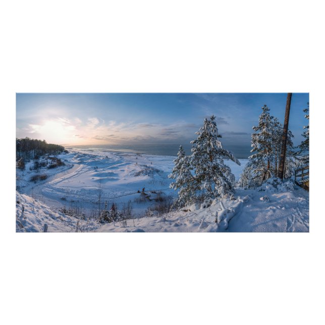 Snowy winter Baltic sea coast Photo Print (Front)