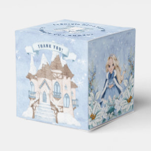 Snowy Winter Blonde Princess Birthday Favour Box