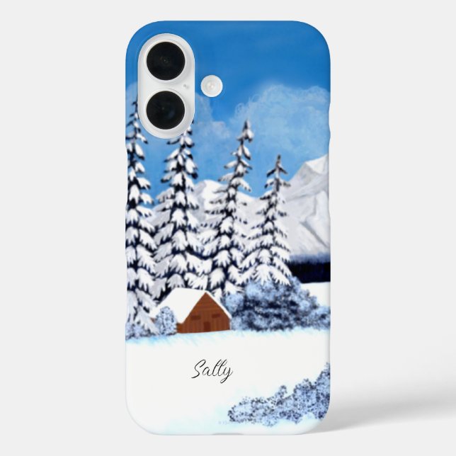 Snowy Winter Bright Apple Iphone Case (Back)