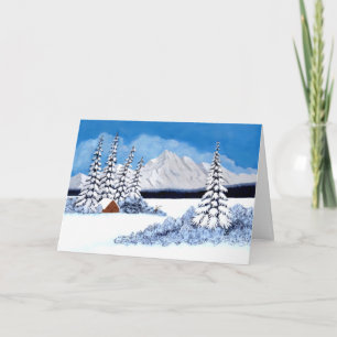 Snowy Winter Bright Folded Greeting Card