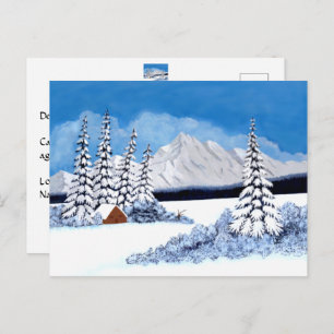 Snowy Winter Bright Postcard