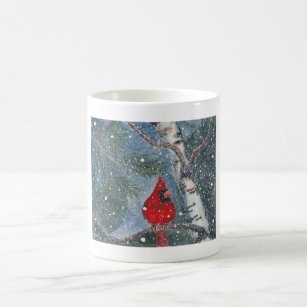 Snowy Winter Cardinal Coffee Mug