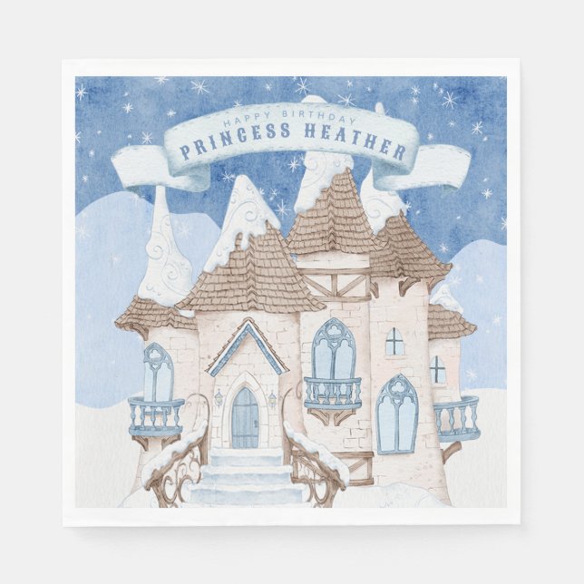 Snowy Winter Castle Napkin (Front)