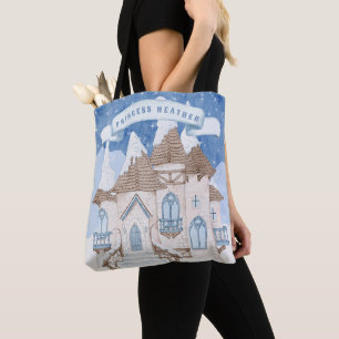 Snowy Winter Castle Tote Bag