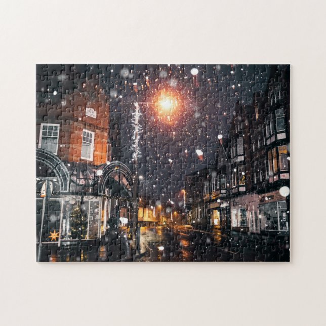 Snowy Winter Cityscape JPG Cityscape Residence Com Jigsaw Puzzle (Horizontal)