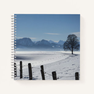 Snowy Winter Countryside Landscape Notebook