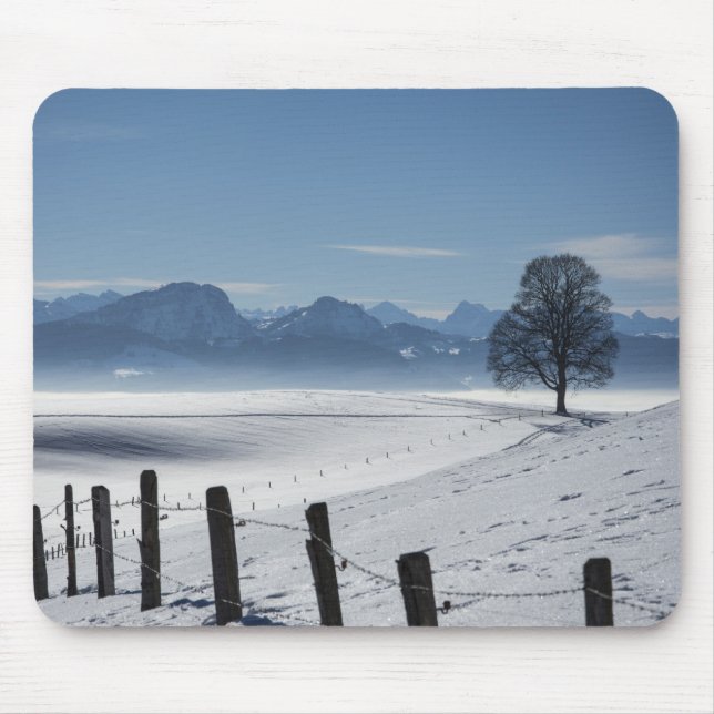 Snowy Winter Countryside Landscape Photo Mouse Mat (Front)