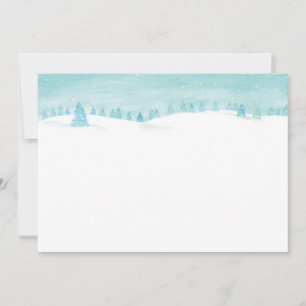 Snowy Winter Forest Landscape With Spruce Trees Invitation