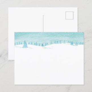 Snowy Winter Forest Landscape With Spruce Trees  Postcard