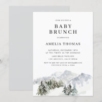 Snowy Winter Forest Woodland Baby Shower