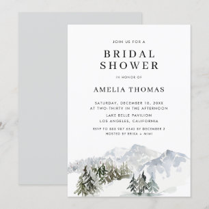 Snowy Winter Forest Woodland Bridal Shower Invitation