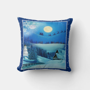 Snowy Winter Holiday Fantasy Cushion