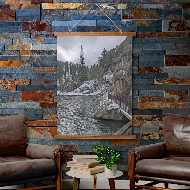 Snowy Winter Lake & Trees Landscape Hanging Tapestry (Creator Uploaded)