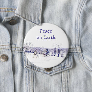 Snowy Winter Landscape 10 Cm Round Badge