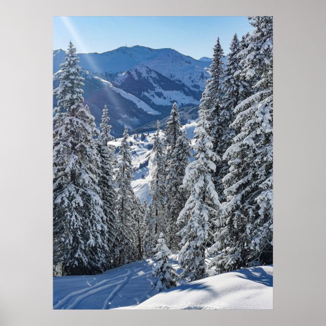 Snowy Winter Landscape Art Poster (Front)