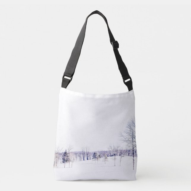 Snowy Winter Landscape Crossbody Bag (Front)