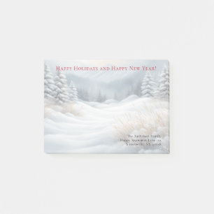 Snowy Winter Landscape Holiday Postcard Post-it Notes