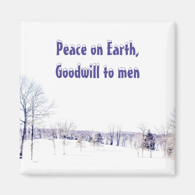 Snowy Winter Landscape Magnet (Front)