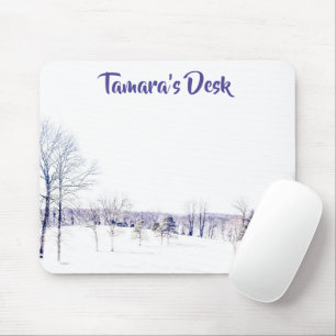 Snowy Winter Landscape Mouse Mat