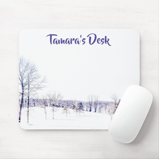 Snowy Winter Landscape Mouse Mat (With Mouse)