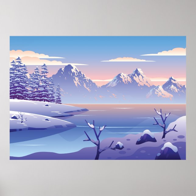Snowy Winter Landscape Poster (Front)
