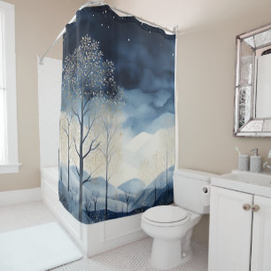 Snowy Winter Landscape Shower Curtain