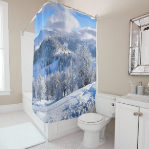 Snowy Winter Landscape Shower Curtain