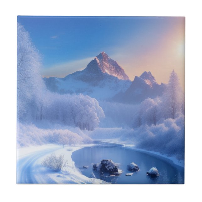 snowy winter landscape  tile (Front)