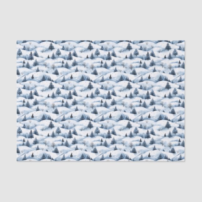 Snowy Winter Landscape Tissue Paper (Front)