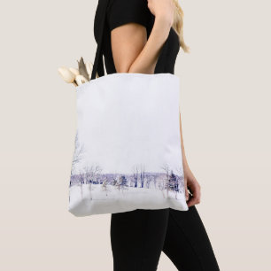 Snowy Winter Landscape Tote Bag