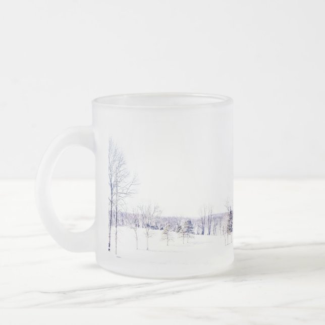Snowy Winter Landscape Two-Tone Coffee Mug (Left)