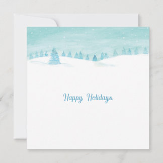 Snowy Winter Landscape With Spruce Trees Happy Holiday Card