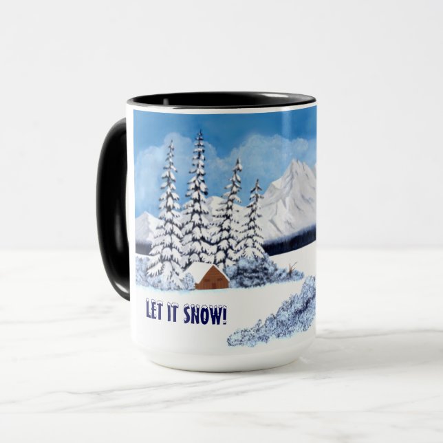 Snowy Winter Large Mug (Front Left)