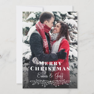 Snowy Winter Merry Christmas Holiday Photo Card