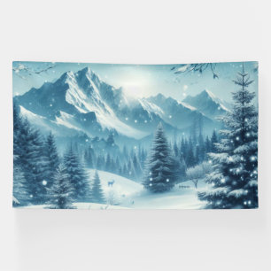 Snowy Winter Mountain Banner