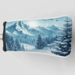 Snowy Winter Mountain Golf Head Cover