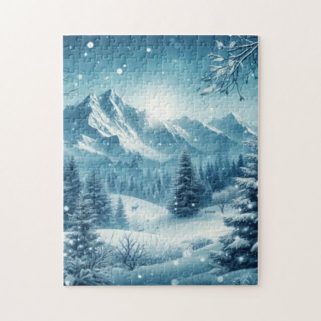 Snowy Winter Mountain Jigsaw Puzzle (Vertical)