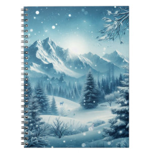 Snowy Winter Mountain Notebook