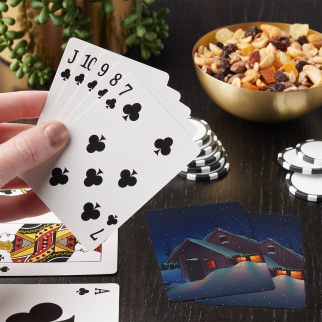 Snowy Winter Night Playing Cards (Creator Uploaded)