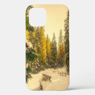 Snowy Winter Path with Pine Trees iPhone 12 Case