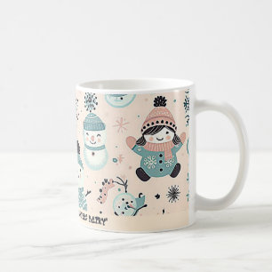 snowy winter pattern coffee mug