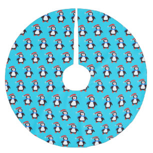 Snowy Winter Penguin Brushed Polyester Tree Skirt