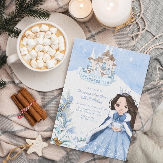 Snowy Winter Princess Tea Party Invitation (Creator Uploaded)