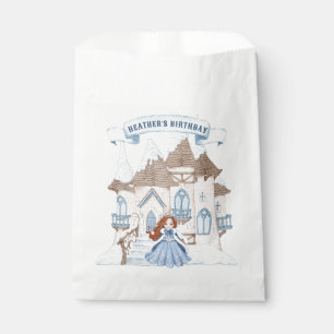 Snowy Winter Red Haired Princess Birthday Favour Bags