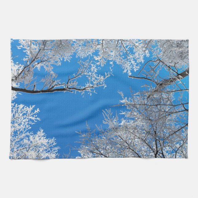 Snowy Winter Scene Tea Towel (Horizontal)