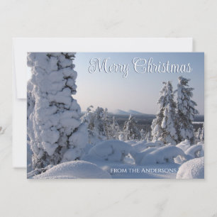 Snowy Winter Scenery Merry Christmas Holiday Card