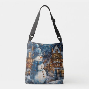 Snowy Winter Town Wonderland Crossbody Bag