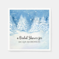 Snowy Winter Wedding Trees Forest Bridal Shower