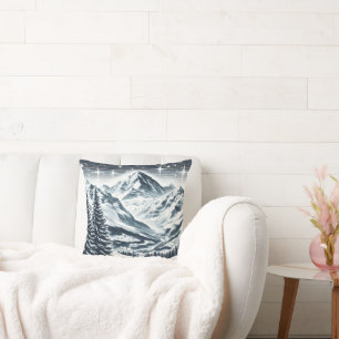 Snowy winter wonderland cushion