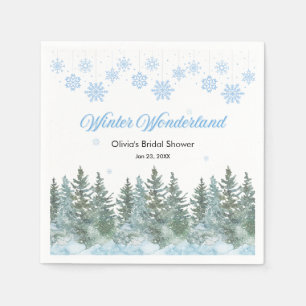 Snowy Winter Wonderland Snowflakes Bridal Shower Napkin